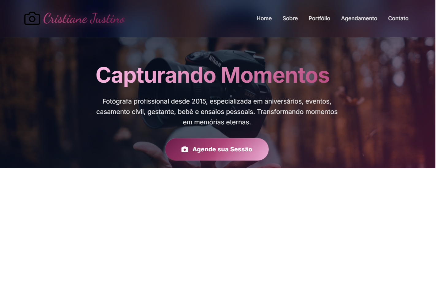 Site Fotógrafa Cristiane Justino